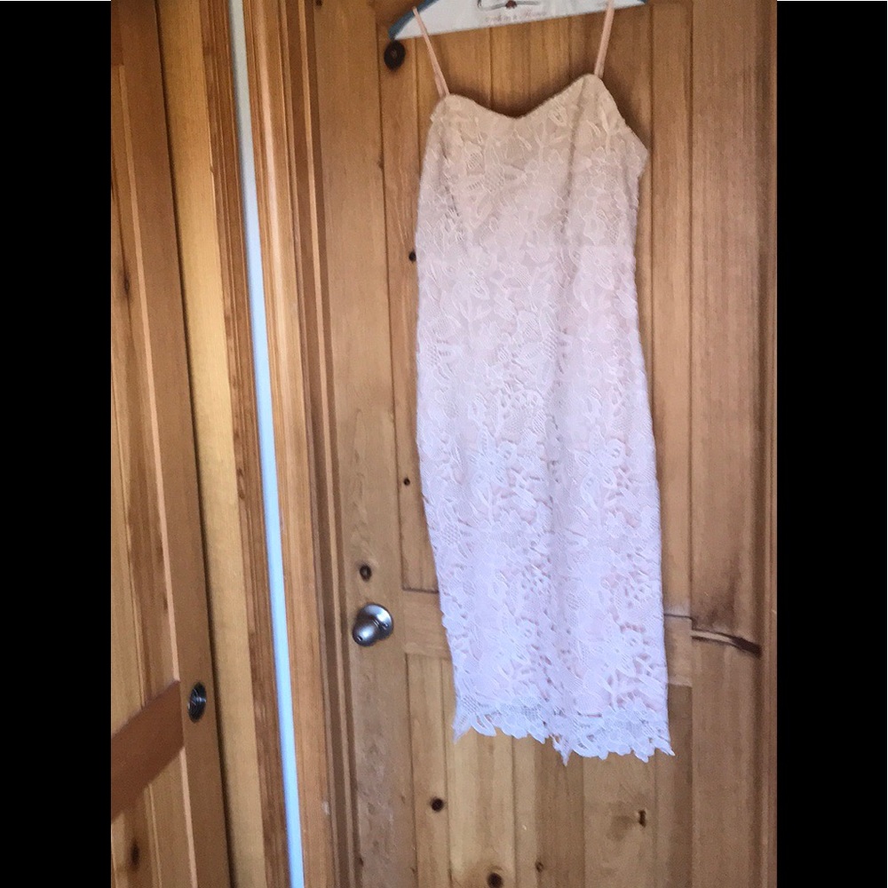 Peach lace, dress by Champagne & Strawberry